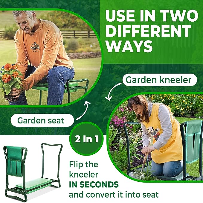 Garden Kneeler and Seat, Foldable Garden Stool
